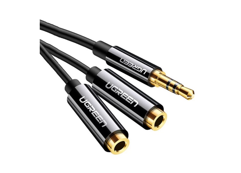 Ugreen Cable Audio 3.5 Macho a 3.5 Hembra Doble, 25 cms