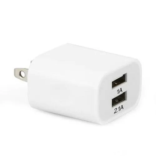 ARGOM  Cargador Doble 2.1, Color Blanco, 2 puertos USB 2.0