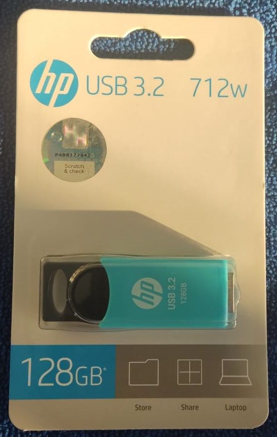 Hp 712w memoria usb, 128gb, celeste negro