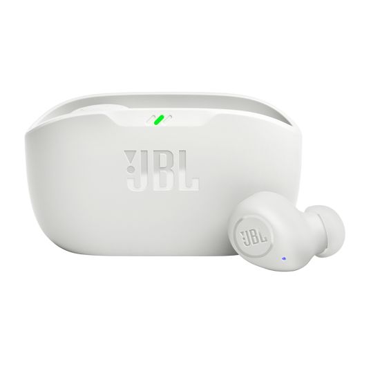 JBL Vibe Buds Audifono Bluetooth, bateria de 8h más 24h adicionales, color blanco