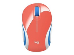 Logitech M187 mouse inalámbrico ultraportátil mini, color blanco anaranjado