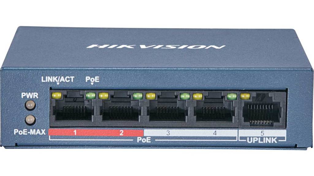 Hikvision switch poe, 4 poe 1 uplink, 300m 35w