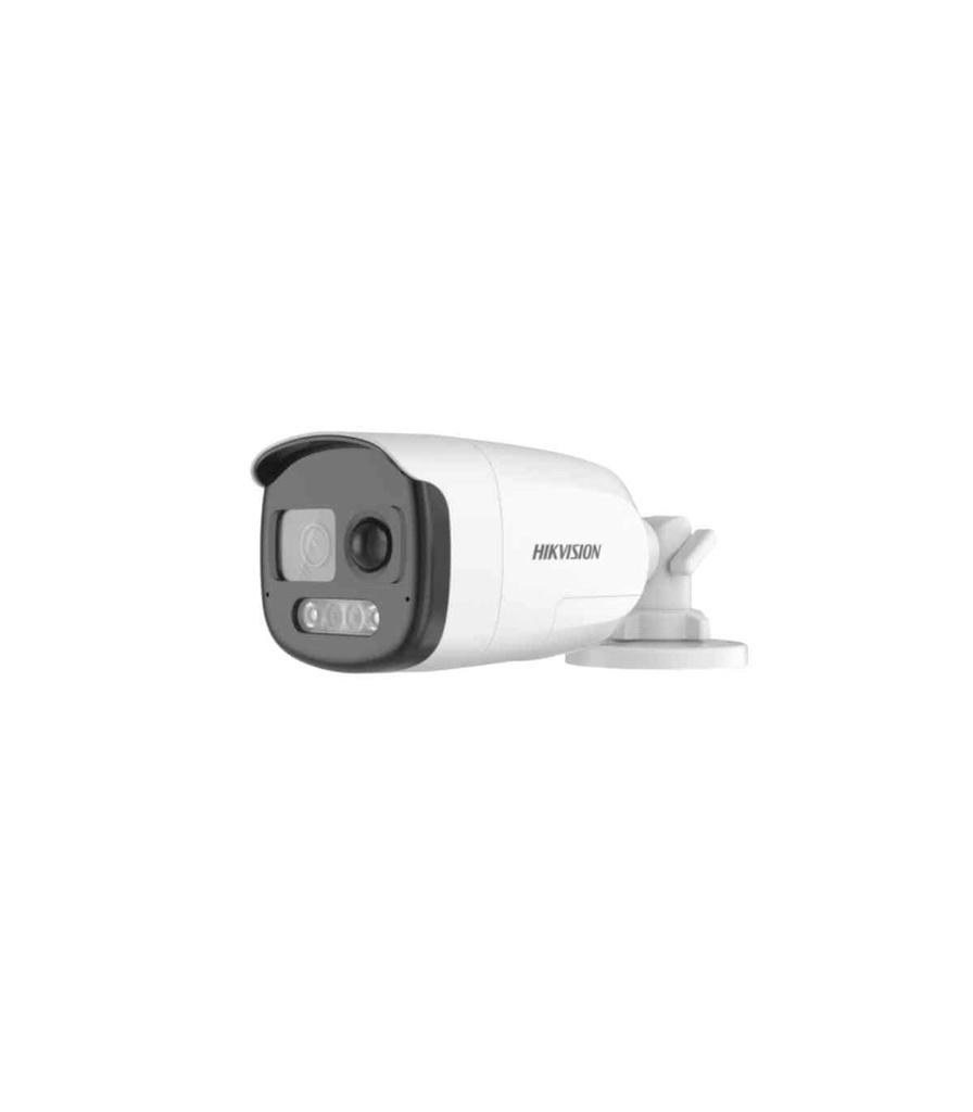 Hikvision ColorVu camara analoga bala 2mp 40m, plastico metal, microfono, sirena luz strobe