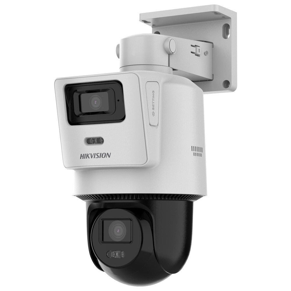 [DS-2SE2C400MWG-E/14] Hikvision camara, TandemVu 4MP+4MP, IP, PT, Dual light, micrófono, Ranura microSD, IP66