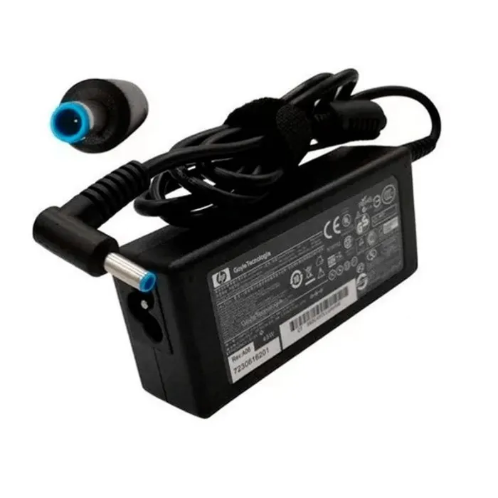 Hp cargador para portatil, punta azul 65w