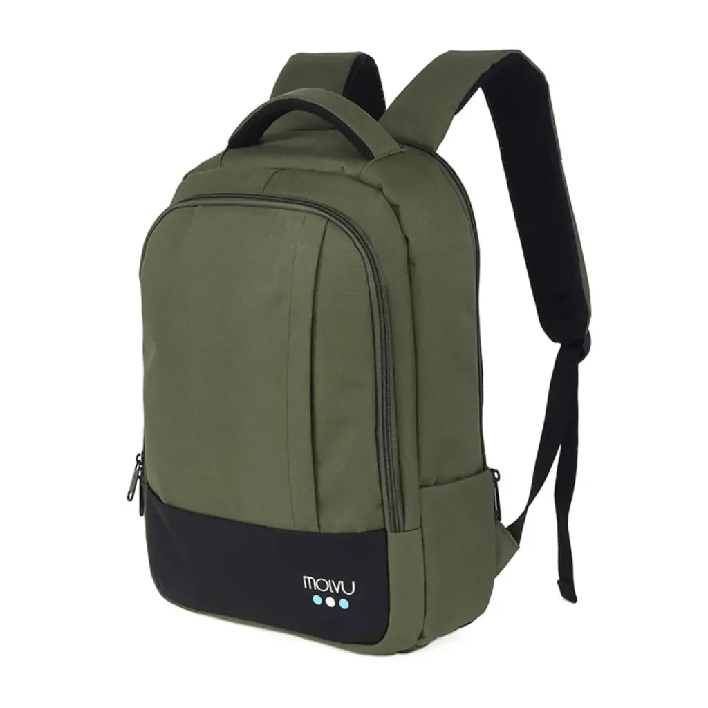Molvu U2, Mochila para notebook 15.6", color negro-verde