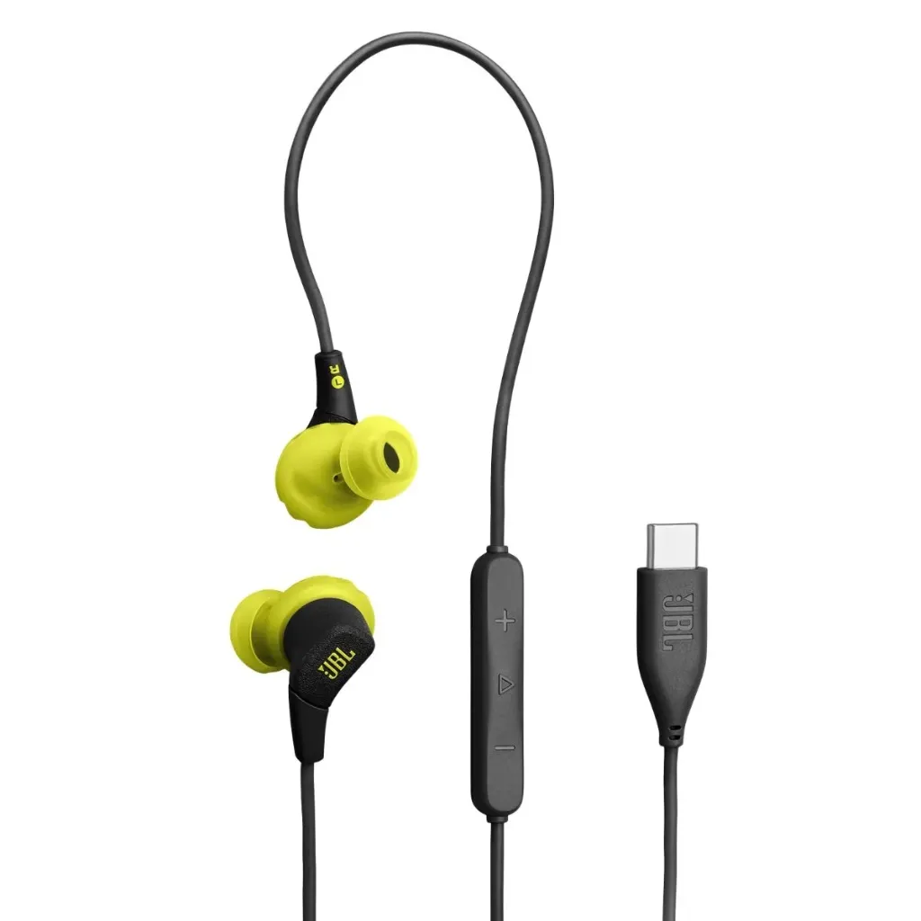JBL Endurance Run 3C Audífono alámbrico USB-C, color negro-verde