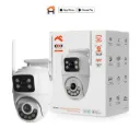 Nexxt camara inteligente Wi-Fi, doble lente, 3mp+3mp PTZ, IP65, ranura MicroSD, Vision nocturna Color