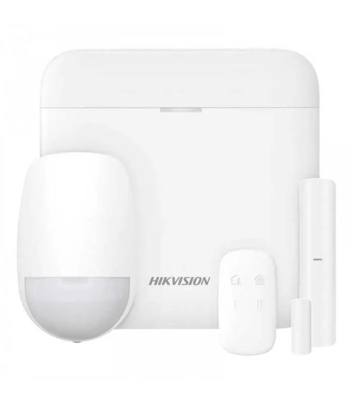 [DS-PWA48-Kit-WB] Hikvision AX PRO kit alarma, 1panel central, 1 magnetico inalambrico, 1 sensor PIR, conecta hasta 48 zonas