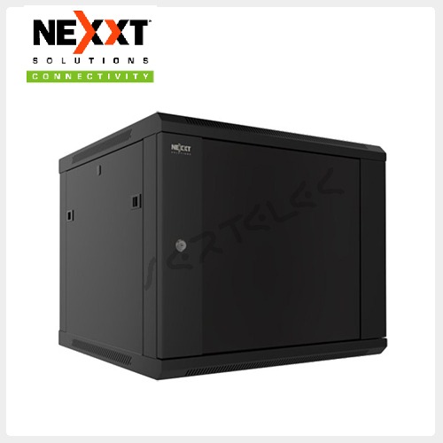 [NEC-F6U66B] Nexxt Gabinete de Pared Fijo Ensamblado 6U - Negro, 600x600mm