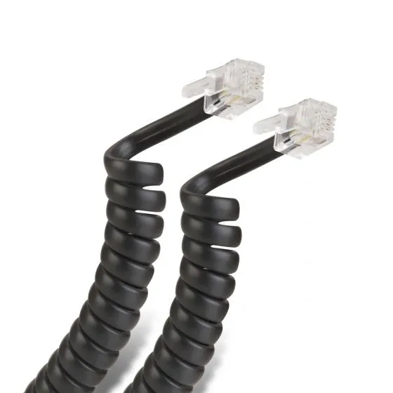 CABLE ESPIRAL TELEFONICO 2.1m NEGRO