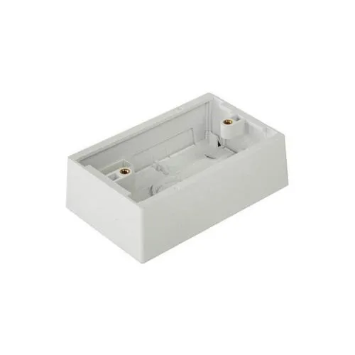[OUX12-1] Linkbasic caja de sobreponer rectangular, color blanco, con base metalica para tornillos