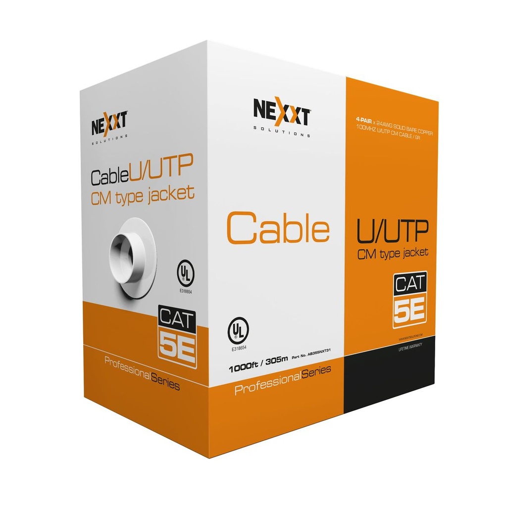 nexxt solutions cable utp categoría 5e interior