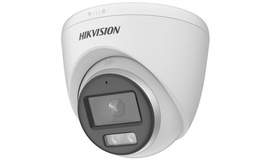 [DS-2CE72KF0T-FS] Hikvision ColorVu camara analoga domo 5mp 40m, plastico metal microfono